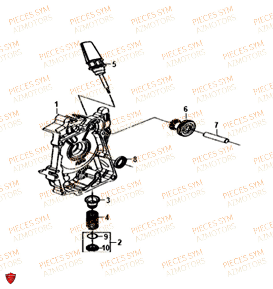 Carter Droit SYM Pièces ORBIT 50 III - XE05W1-EU (2018-2020)