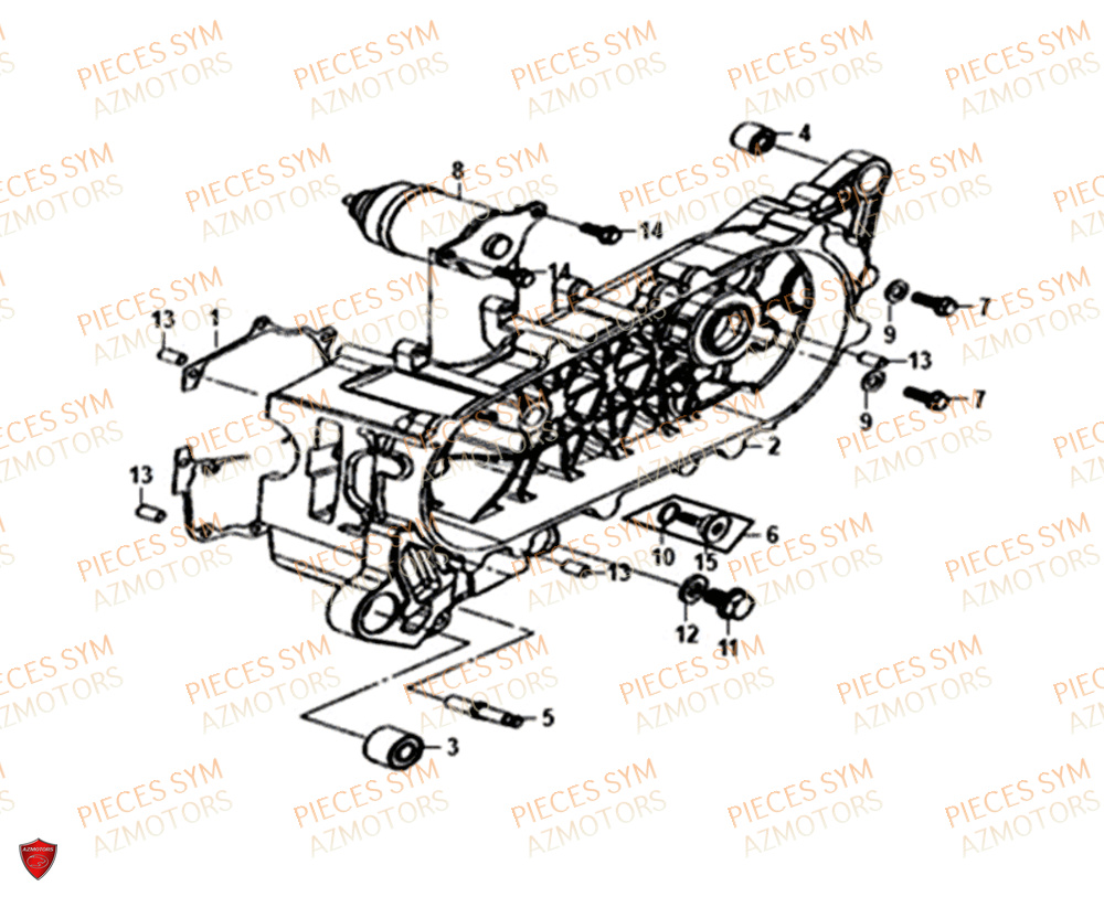 Carter Moteur SYM Pièces ORBIT 50 III - XE05W1-EU (2018-2020)