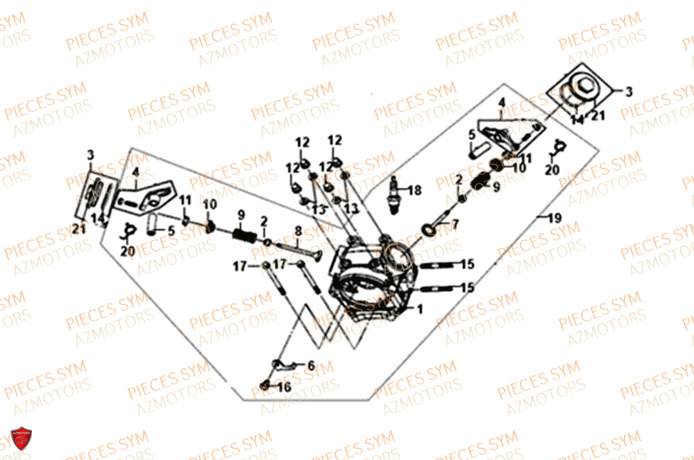 Culasse SYM Pièces ORBIT 50 III - XE05W1-EU (2018-2020)