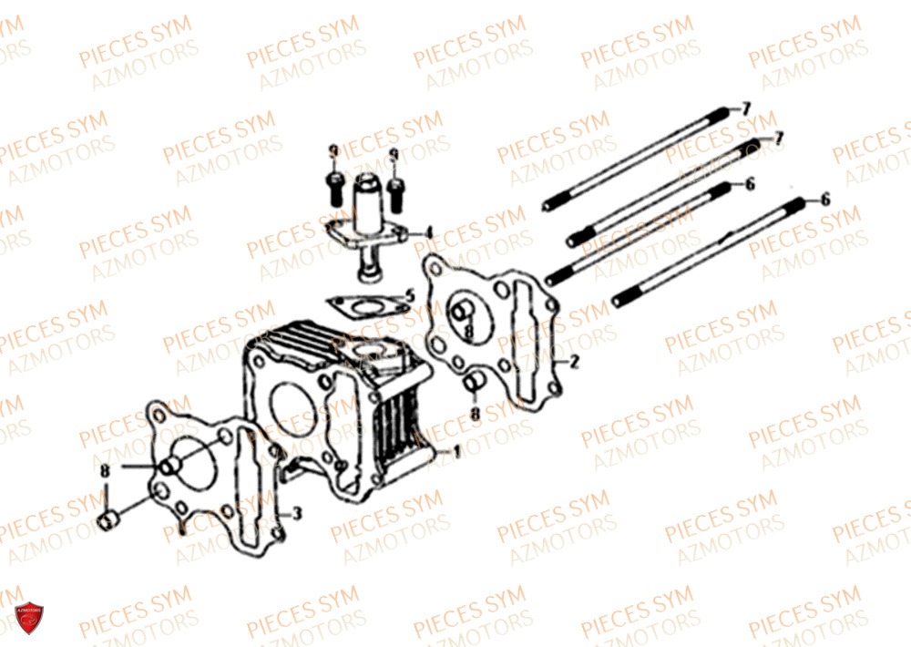Cylindre SYM Pièces ORBIT 50 III - XE05W1-EU (2018-2020)