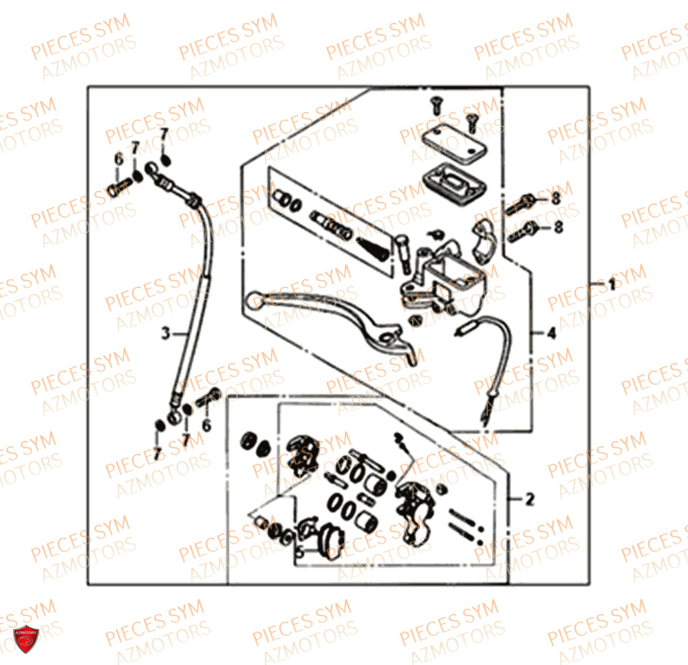 Maitre Cylindre SYM Pièces ORBIT 50 III - XE05W1-EU (2018-2020)