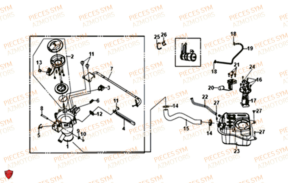 Reservoir SYM Pièces ORBIT 50 III - XE05W1-EU (2018-2020)