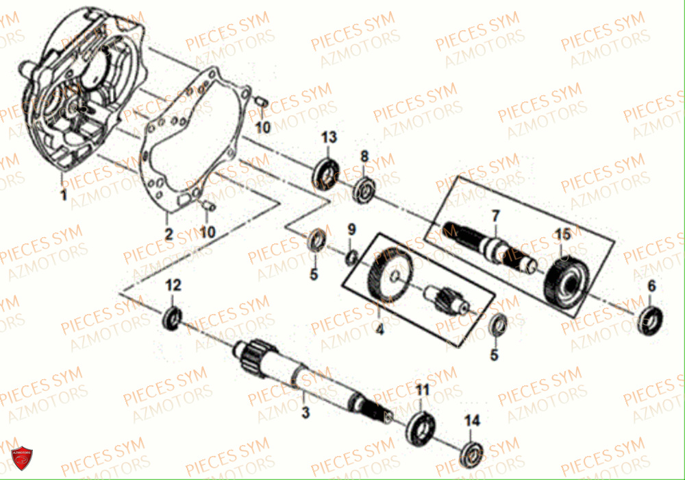 Transmission SYM Pièces ORBIT 50 III - XE05W1-EU (2018-2020)
