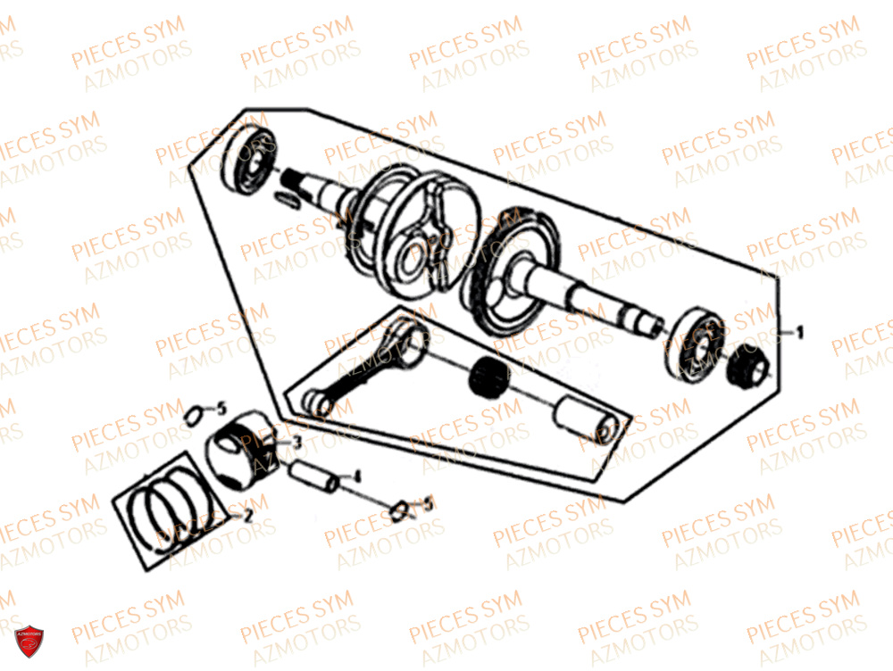 Vilebrequin SYM Pièces ORBIT 50 III - XE05W1-EU (2018-2020)