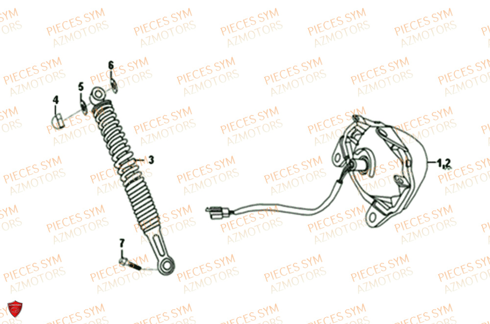 Amortisseur SYM Pièces ORBIT 50 II - AE05W8-EU (2018-2020)
