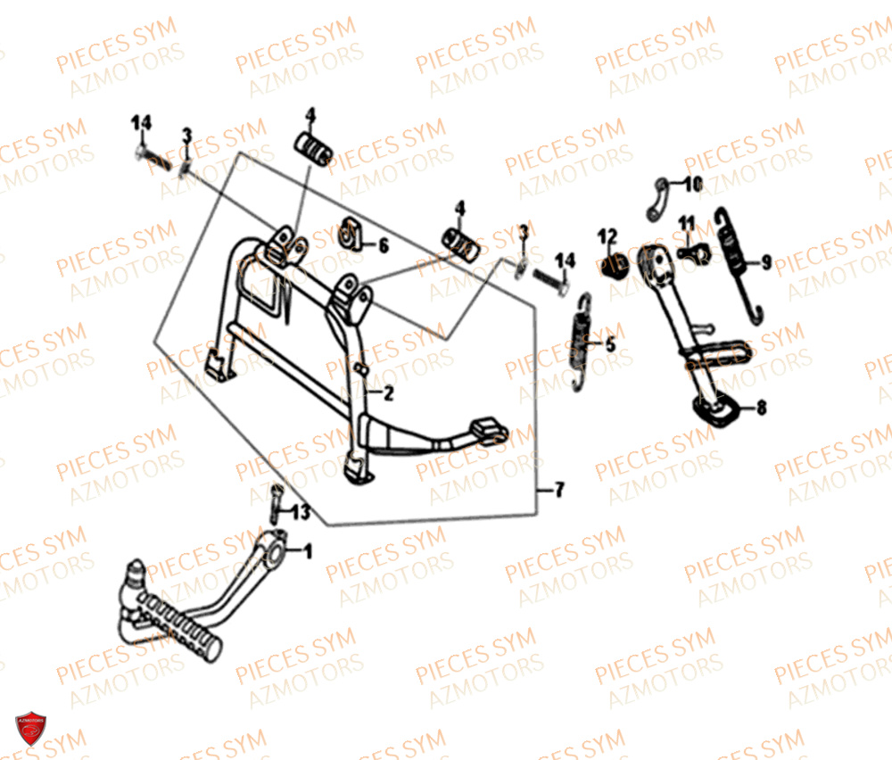 Bequille SYM Pièces ORBIT 50 II - AE05W8-EU (2018-2020)