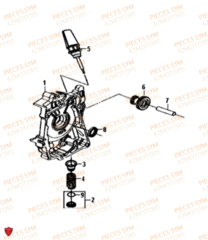 Carter Droit SYM Pièces ORBIT 50 II - AE05W8-EU (2018-2020)