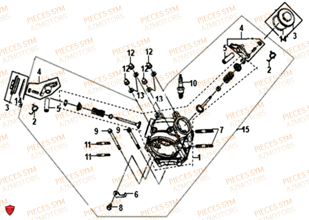 Culasse SYM Pièces ORBIT 50 II - AE05W8-EU (2018-2020)