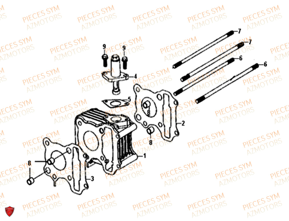 Cylindre SYM Pièces ORBIT 50 II - AE05W8-EU (2018-2020)