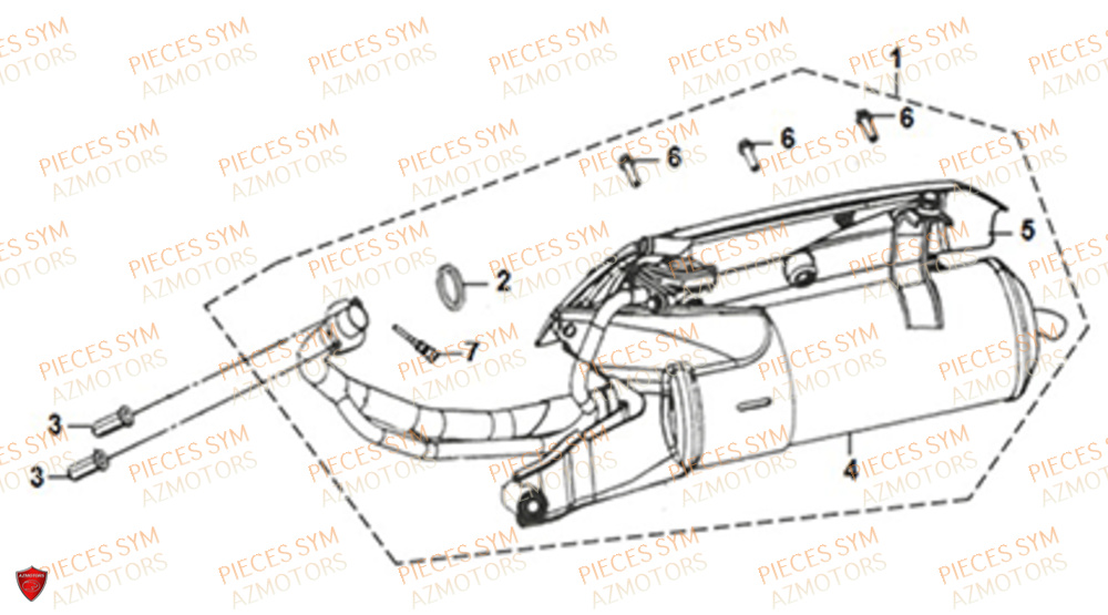 Echappement SYM Pièces ORBIT 50 II - AE05W8-EU (2018-2020)