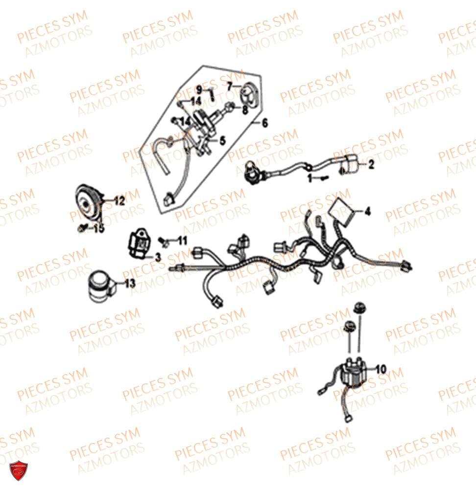 Equipement Electrique SYM Pièces ORBIT 50 II - AE05W8-EU (2018-2020)