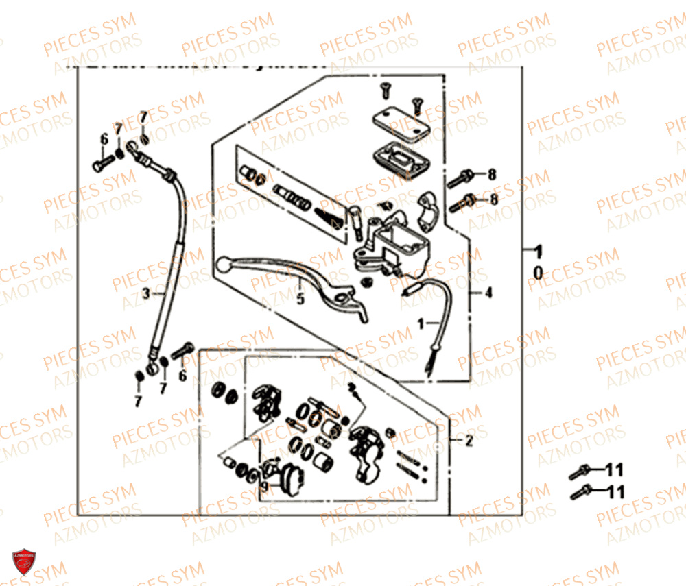 Maitre Cylindre SYM Pièces ORBIT 50 II - AE05W8-EU (2018-2020)