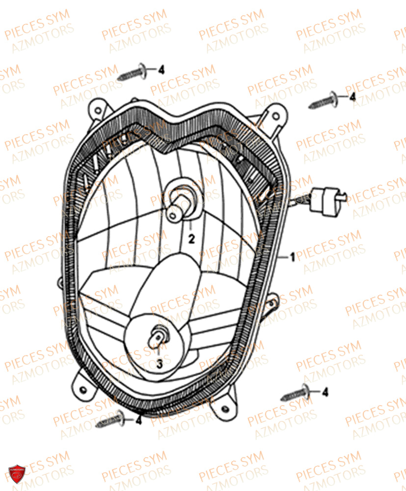 Phare Avant SYM Pièces ORBIT 50 II - AE05W8-EU (2018-2020)