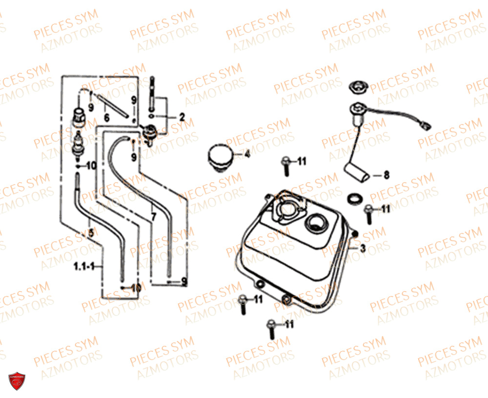 Reservoir SYM Pièces ORBIT 50 II - AE05W8-EU (2018-2020)