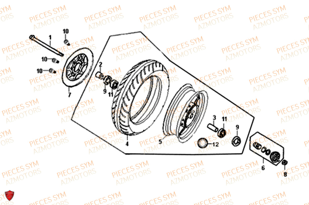 Roue Avant SYM Pièces ORBIT 50 II - AE05W8-EU (2018-2020)