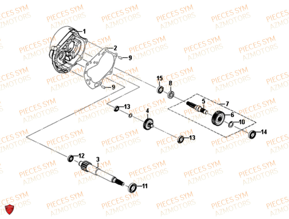 Transmission SYM Pièces ORBIT II 50 2T NAKED (45 KM/H) - JE05W4-FR (2016)