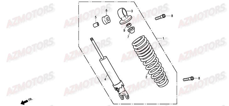 Amortisseur DAELIM Pieces Scooter DAELIM Otello 125cc