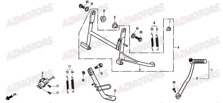 Bequilles DAELIM Pieces Scooter DAELIM Otello 125cc