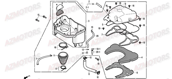 Boite A Air DAELIM Pieces Scooter DAELIM Otello 125cc