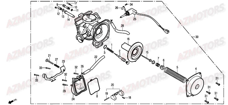 Carburateur DAELIM Pieces Scooter DAELIM Otello 125cc