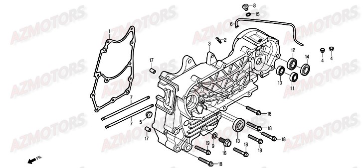 Carter Gauche DAELIM Pieces Scooter DAELIM Otello 125cc