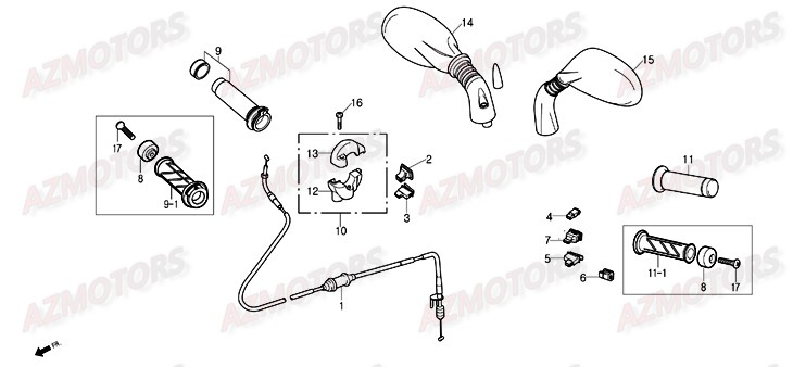 Commodo Retro Viseur DAELIM Pieces Scooter DAELIM Otello 125cc