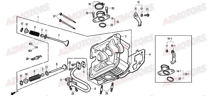 Culasse DAELIM Pieces Scooter DAELIM Otello 125cc