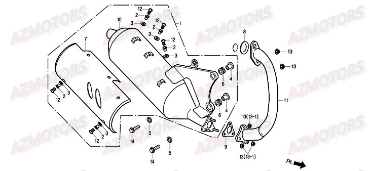 Echappement DAELIM Pieces Scooter DAELIM Otello 125cc