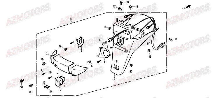 Feu Arriere DAELIM Pieces Scooter DAELIM Otello 125cc