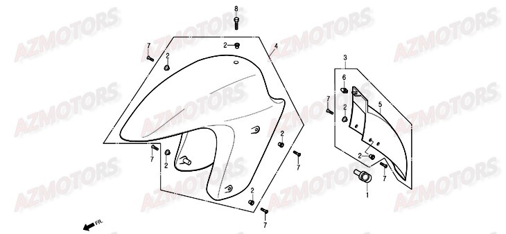 Garde Boue Avant DAELIM Pieces Scooter DAELIM Otello 125cc