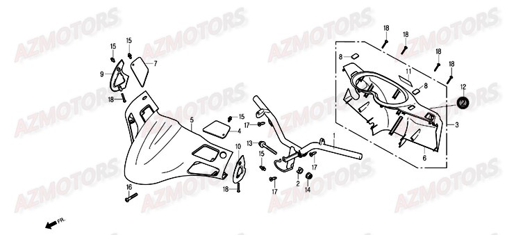 Guidon DAELIM Pieces Scooter DAELIM Otello 125cc