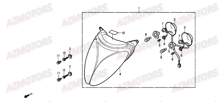 Optique De Phare DAELIM Pieces Scooter DAELIM Otello 125cc