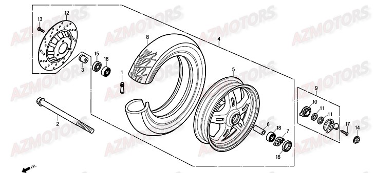 Roue Avant DAELIM Pieces Scooter DAELIM Otello 125cc