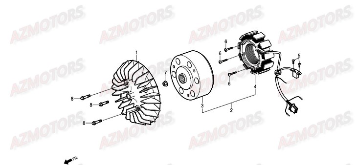 Stator Rotor DAELIM Pieces Scooter DAELIM Otello 125cc