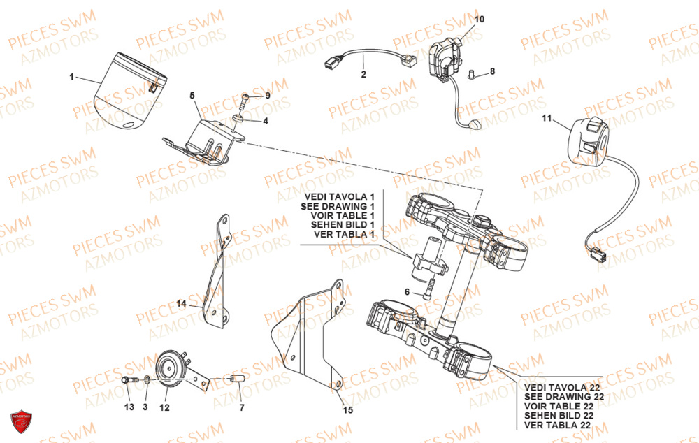 Compteur SWM Pieces SWM Origine OUTLAW 500 (2020)
