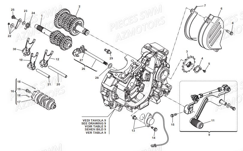 Commande De Vitesse SWM Pieces SWM Origine OUTLAW 125 E4(2019)
