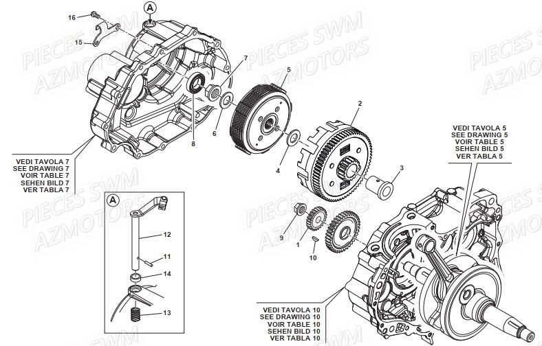 Embrayage SWM Pieces SWM Origine OUTLAW 125 E4(2019)
