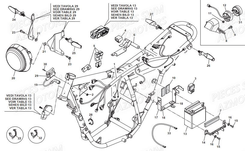 Equipement Electrique SWM Pieces SWM Origine OUTLAW 125 E4(2019)
