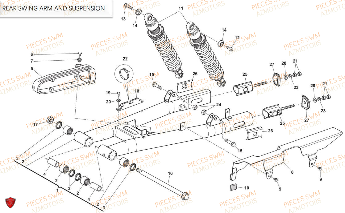 Bras Oscillant SWM Pieces SWM Origine OUTLAW 125 E5(2021)
