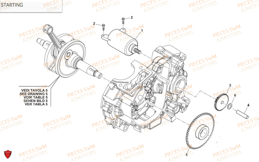 Demarreur SWM Pieces SWM Origine OUTLAW 125 E5(2021)

