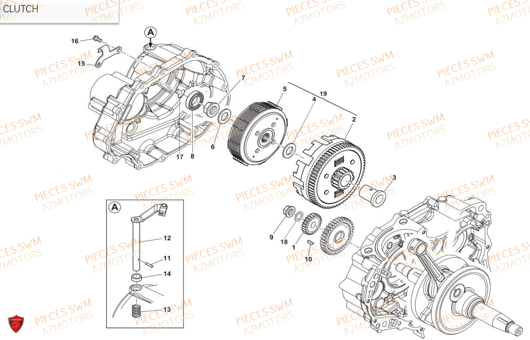 Embrayage SWM Pieces SWM Origine OUTLAW 125 E5(2021)
