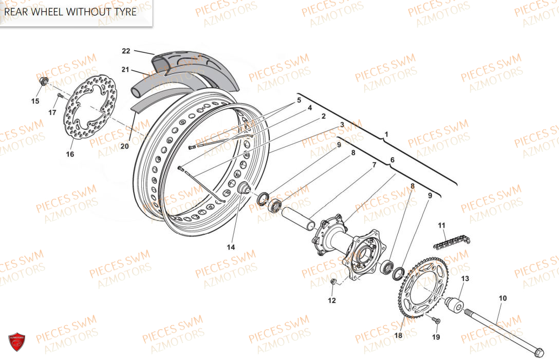 ROUE ARRIERE SWM OUTLAW 125 E5