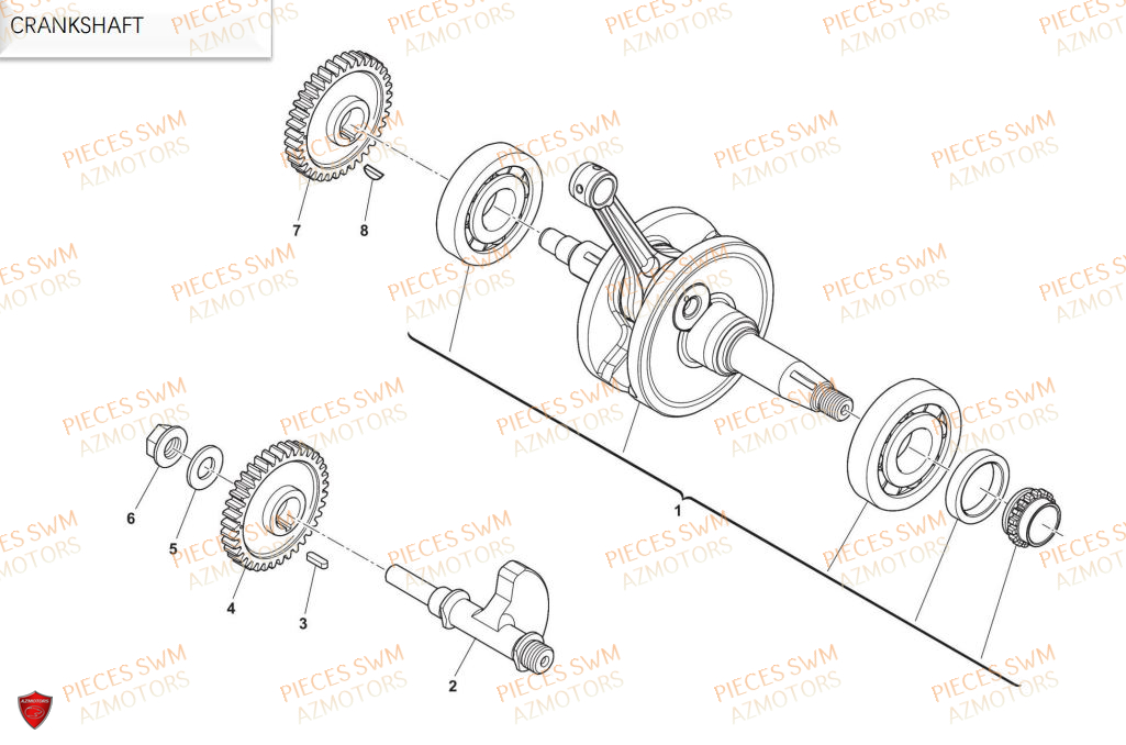 Vilebrequin SWM Pieces SWM Origine OUTLAW 125 E5(2021)
