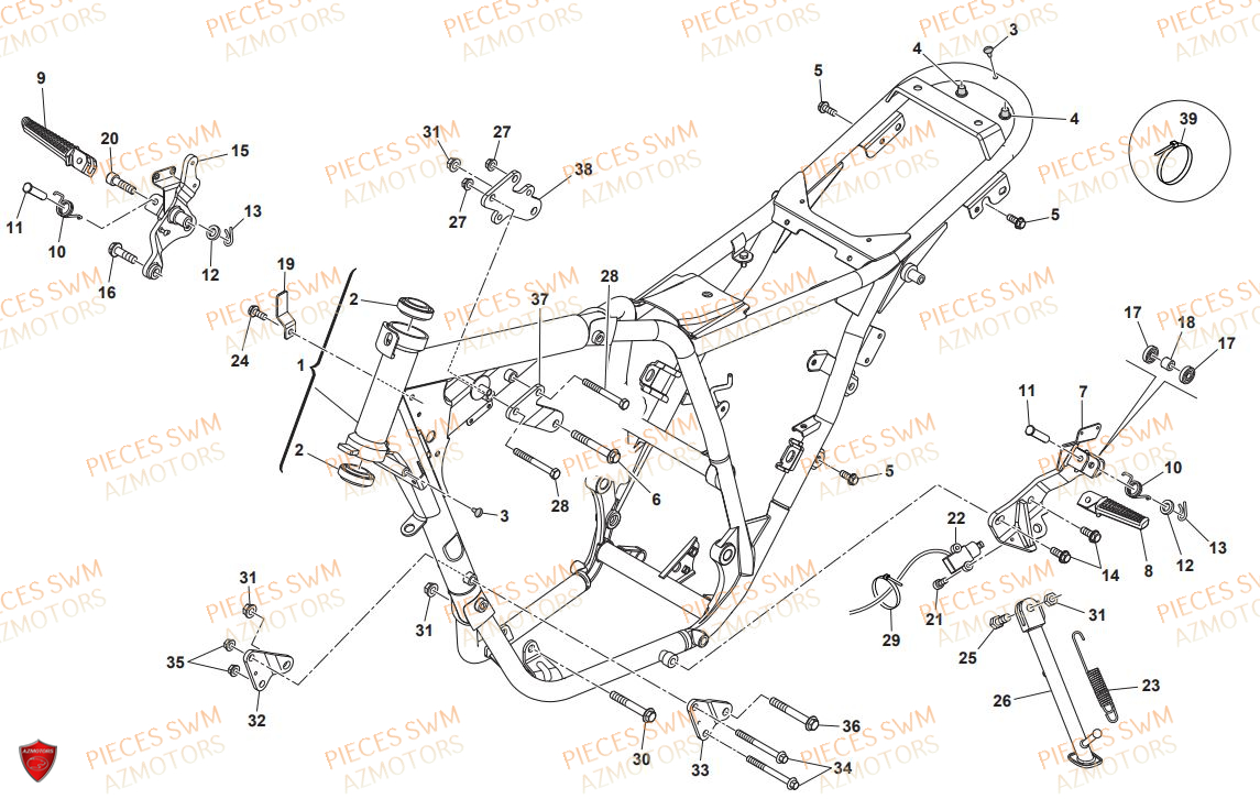 CHASSIS SWM Pieces SWM Origine OUTLAW 440 E4(2019)