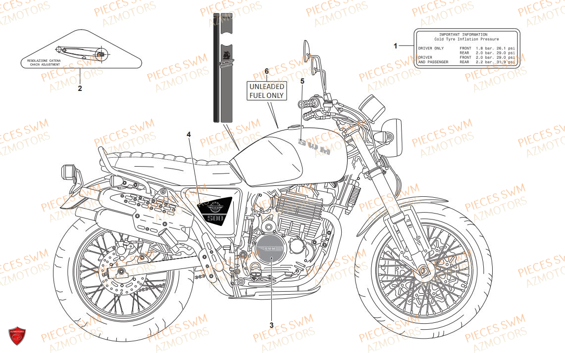 Decors SWM Pieces SWM Origine OUTLAW 440 E4(2019)
