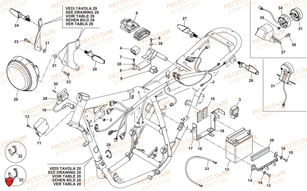 Equipement Electrique SWM Pieces SWM Origine OUTLAW 440 E4(2019)
