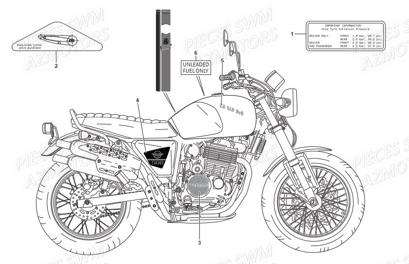 Decors SWM Pieces SWM Origine OUTLAW 500 E4(2019)
