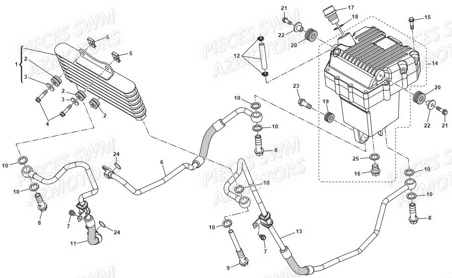 Systeme De Refroidissement SWM Pieces SWM Origine OUTLAW 500 E4(2019)
