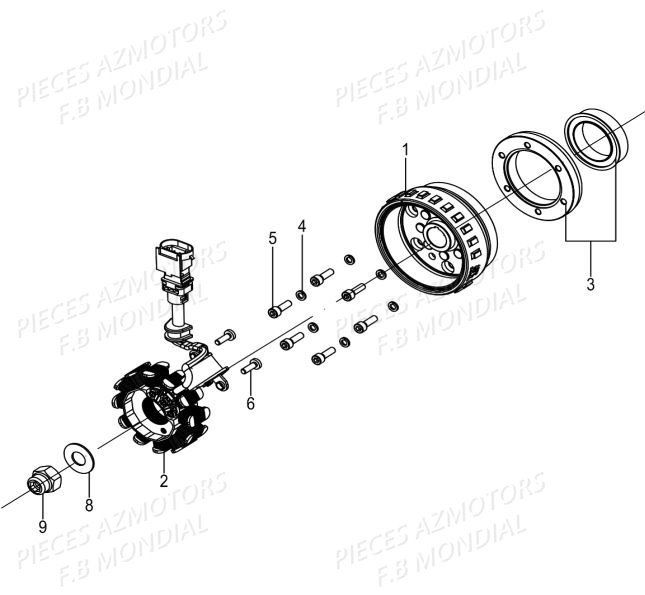 Alternateur FB MONDIAL Pieces PAGANI 125 ABS EURO4 FB Mondial Origine