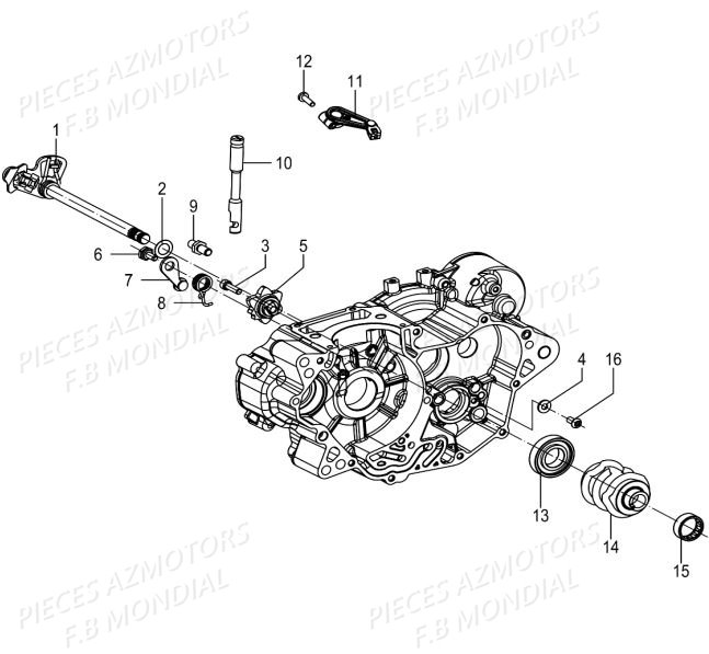 Boite De Vitesse FB MONDIAL Pieces PAGANI 125 ABS EURO4 FB Mondial Origine